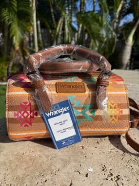 Wrangler Light Brown Mini Southwestern Pattern Satchel